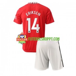 Camisola Júnior Manchester United Christian Eriksen 14 Principais Equipamento 2022-2023 Manga Curta