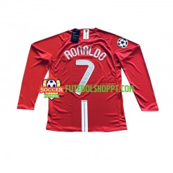 Camisola Homem Manchester United Cristiano Ronaldo 7 Champion League 2007 Retro Principais Equipamento Manga Comprida