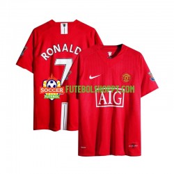 Camisola Homem Manchester United Cristiano Ronaldo 7 Champion League 2007 Retro Principais Equipamento Manga Curta