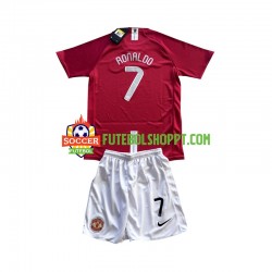 Camisola Júnior Manchester United Cristiano Ronaldo 7 Champion League 2007 Retro Principais Equipamento Manga Curta