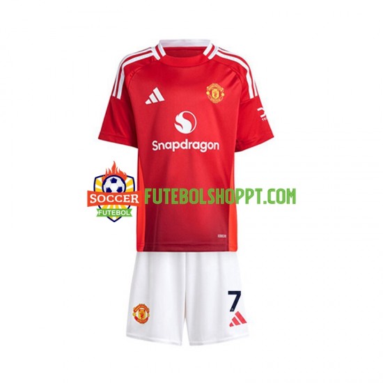 Camisola Júnior Manchester United Cristiano Ronaldo 7 Principais Equipamento 2024-2025 Manga Curta
