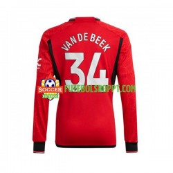 Camisola Homem Manchester United Donny van de Beek 34 Principais Equipamento 2023-2024 Manga Comprida