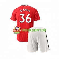 Camisola Júnior Manchester United Elanga 36 Principais Equipamento 2022-2023 Manga Curta