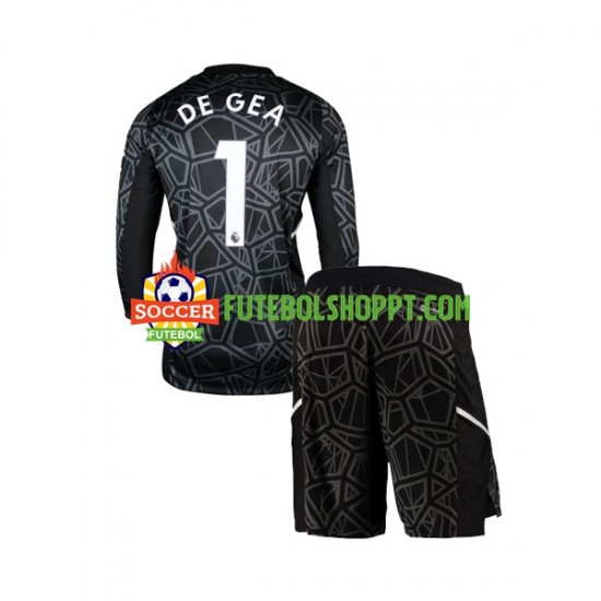 Camisola Júnior Manchester United DE GEA 1 Guarda-redes Alternativa Equipamento 2022-2023 Manga Comprida