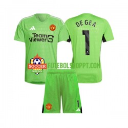 Camisola Júnior Manchester United De Gea 1 Guarda-redes Principais Equipamento 2023-2024 Manga Curta