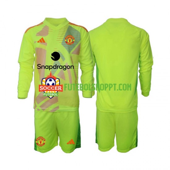 Camisola Júnior Manchester United Guarda-redes Alternativa Equipamento 2024-2025 Manga Comprida