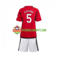 Camisola Júnior Manchester United Harry Maguire 5 Principais Equipamento 2023-2024 Manga Curta