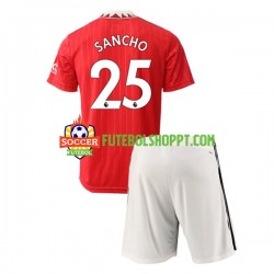Camisola Homem Júnior Manchester United Jadon Sancho 25 Principais Equipamento 2022-2023 Manga Curta