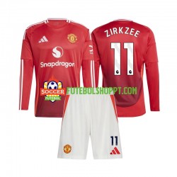 Camisola Júnior Manchester United Joshua Zirkzee 11 Principais Equipamento 2024-2025 Manga Comprida