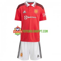Camisola Júnior Manchester United Principais Equipamento 2022-2023 Manga Curta