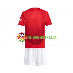 Camisola Júnior Manchester United Principais Equipamento 2024-2025 Manga Curta