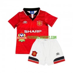 Camisola Júnior Manchester United Retro Principais Equipamento 1994 Manga Curta