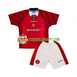 Camisola Júnior Manchester United 1996 Retro Principais Equipamento Manga Curta