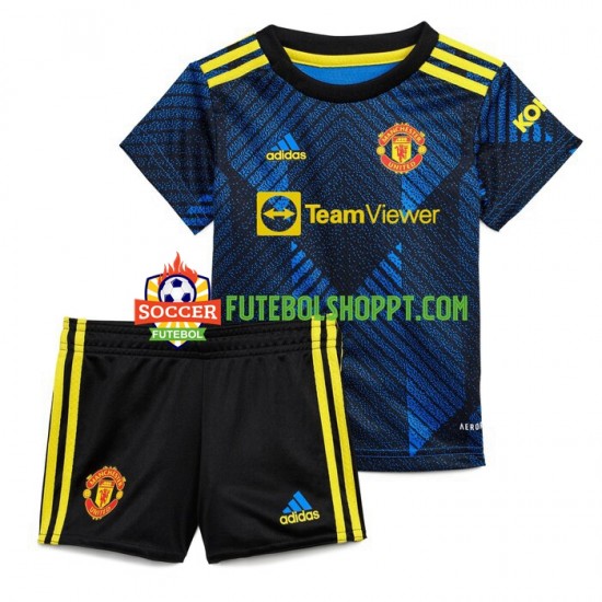 Camisola Júnior Manchester United Terceiro Equipamento 2021-2022 Manga Curta
