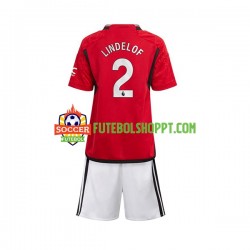 Camisola Júnior Manchester United Lindelof 2 Principais Equipamento 2023-2024 Manga Curta