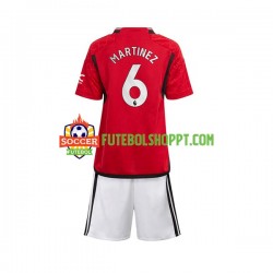 Camisola Júnior Manchester United Lisandro Martinez 6 Principais Equipamento 2023-2024 Manga Curta