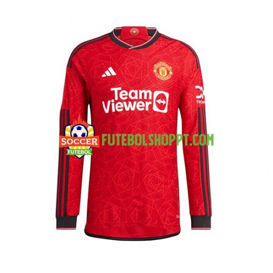Camisola Homem Manchester United Marcus Rashford 10 Principais Equipamento 2023-2024 Manga Comprida