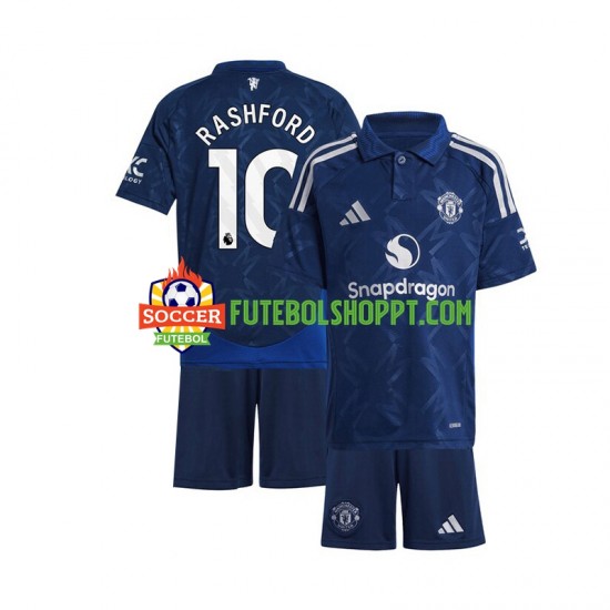 Camisola Júnior Manchester United Marcus Rashford 10 Alternativa Equipamento 2024-2025 Manga Curta