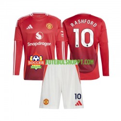 Camisola Júnior Manchester United Marcus Rashford 10 Principais Equipamento 2024-2025 Manga Comprida
