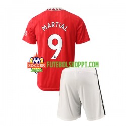 Camisola Júnior Manchester United Martial 9 Principais Equipamento 2022-2023 Manga Curta