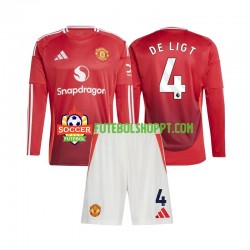 Camisola Júnior Manchester United Matthijs de Ligt 4 Principais Equipamento 2024-2025 Manga Comprida
