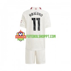 Camisola Júnior Manchester United Rasmus Hojlund 11 Terceiro Equipamento 2023-2024 Manga Curta