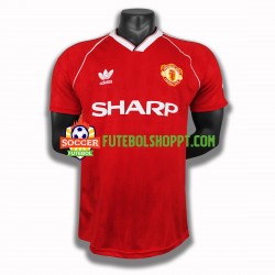 Camisola Homem Manchester United 1988 Retro Principais Equipamento Manga Curta