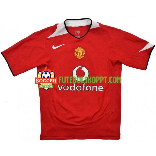 Camisola Homem Manchester United Retro Principais Equipamento 2004-2006 Manga Curta