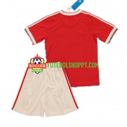 Camisola Júnior Manchester United 1984 Retro Principais Equipamento Manga Curta