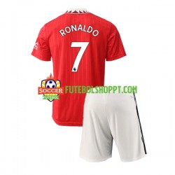 Camisola Júnior Manchester United Ronaldo 7 Principais Equipamento 2022-2023 Manga Curta