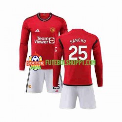 Camisola Júnior Manchester United Sancho 25 Principais Equipamento 2023-2024 Manga Comprida