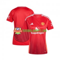 Camisola Mulher Manchester United Principais Equipamento 2024-2025 Manga Curta