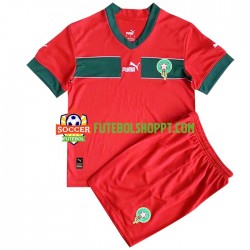 Camisola Júnior Marrocos Principais Equipamento Mundial 2022 Manga Curta