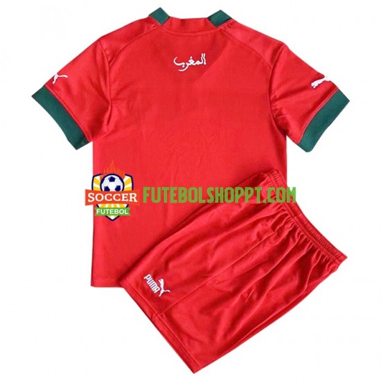 Camisola Júnior Marrocos Principais Equipamento Mundial 2022 Manga Curta