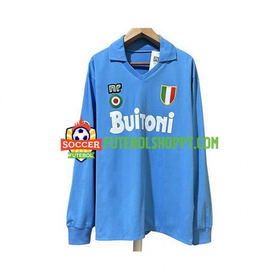 Camisola Homem Napoli 1987 1988 Retro Principais Equipamento Manga Comprida