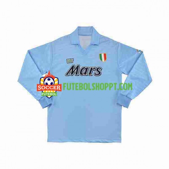Camisola Homem Napoli 1991 Retro Principais Equipamento 1990 Manga Comprida