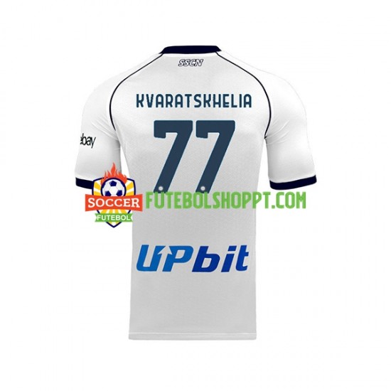 Camisola Homem Napoli Khvicha Kvaratskhelia 77 Alternativa Equipamento 2023-2024 Manga Curta