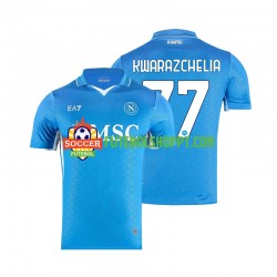 Camisola Homem Napoli Khvicha Kvaratskhelia 77 Principais Equipamento 2024-2025 Manga Curta