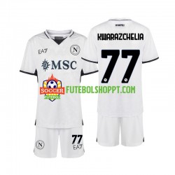 Camisola Júnior Napoli Khvicha Kvaratskhelia 77 Alternativa Equipamento 2024-2025 Manga Curta
