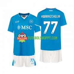 Camisola Júnior Napoli Khvicha Kvaratskhelia 77 Principais Equipamento 2024-2025 Manga Curta