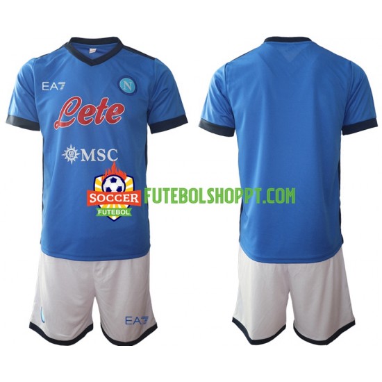 Camisola Júnior Napoli Principais Equipamento 2021-2022 Manga Curta