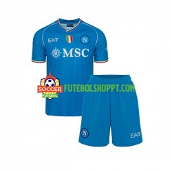 Camisola Júnior Napoli Principais Equipamento 2023-2024 Manga Curta