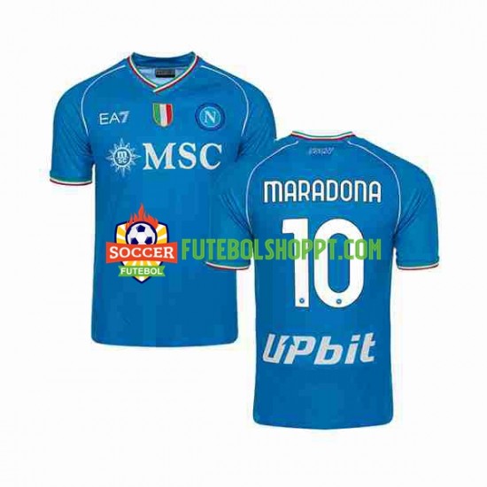 Camisola Homem Napoli Maradona 10 Principais Equipamento 2023-2024 Manga Curta