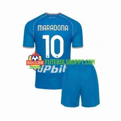 Camisola Júnior Napoli Maradona 10 Principais Equipamento 2023-2024 Manga Curta