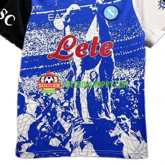 Camisola Homem Napoli Maradona Champions Special Edition Principais Equipamento 2023 Manga Curta