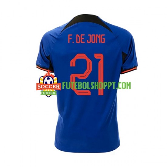 Camisola Homem Países Baixos Frenkie de Jong 21 Alternativa Equipamento Mundial 2022 Manga Curta
