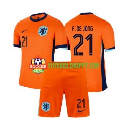 Camisola Júnior Países Baixos Frenkie de Jong 21 Principais Equipamento Euro 2024 Manga Curta