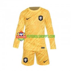 Camisola Júnior Países Baixos Guarda-redes Alternativa Equipamento Euro 2024 Manga Comprida