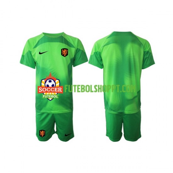 Camisola Júnior Países Baixos Guarda-redes Alternativa Equipamento Copa do Mundo 2022 Manga Curta