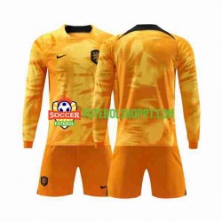 Camisola Júnior Países Baixos Principais Equipamento Copa do Mundo 2022 Manga Comprida